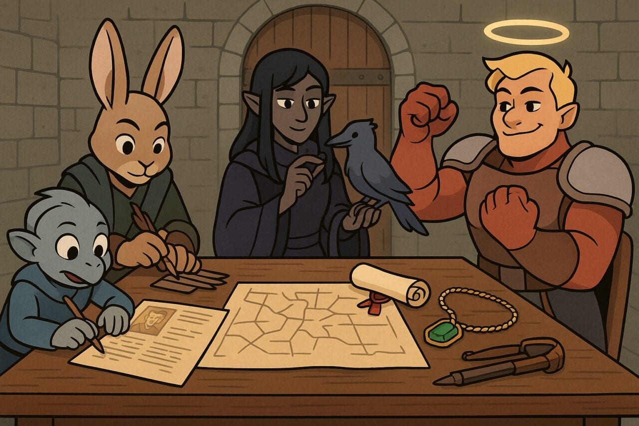 4 Adventurers Planning in Warmer Tones 1