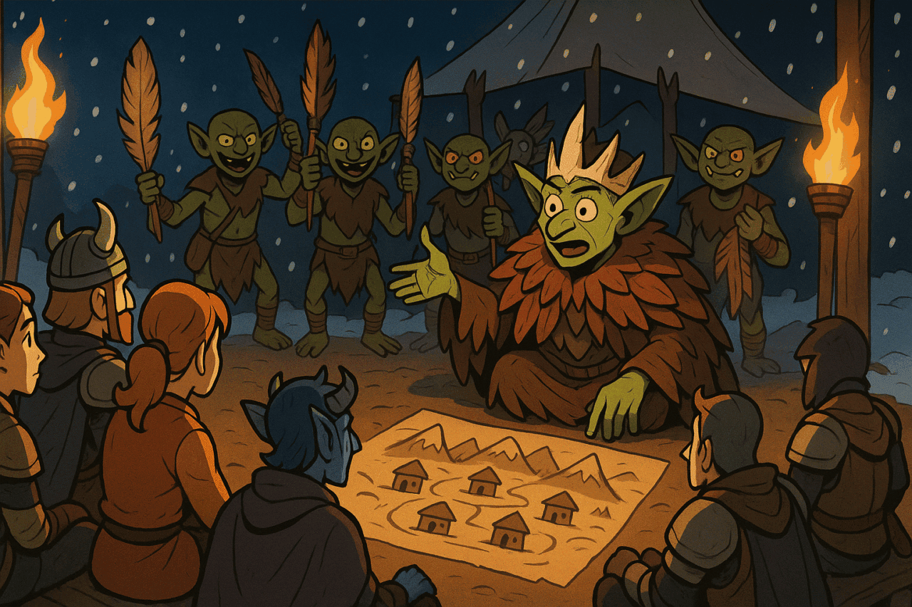 Goblin Council in Snowy Encampment