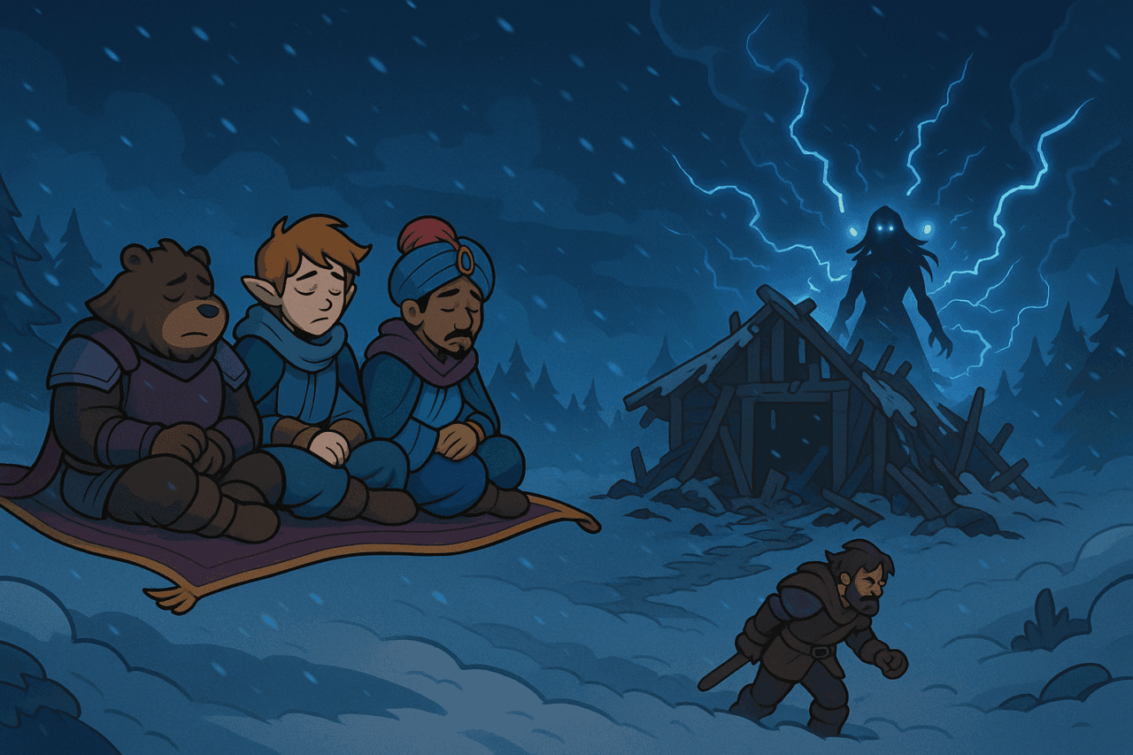 Magical Journey Through Snowy Ruins